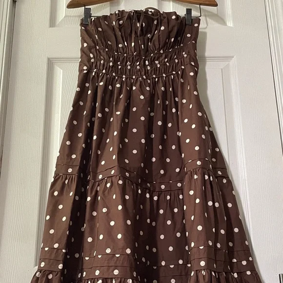 The Somerset Strapless polka Dot Maxi Dress - Picture 7 of 13